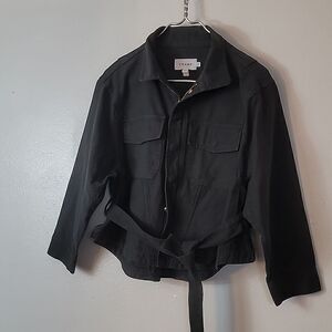 Frame Cotton Belted Blazer 